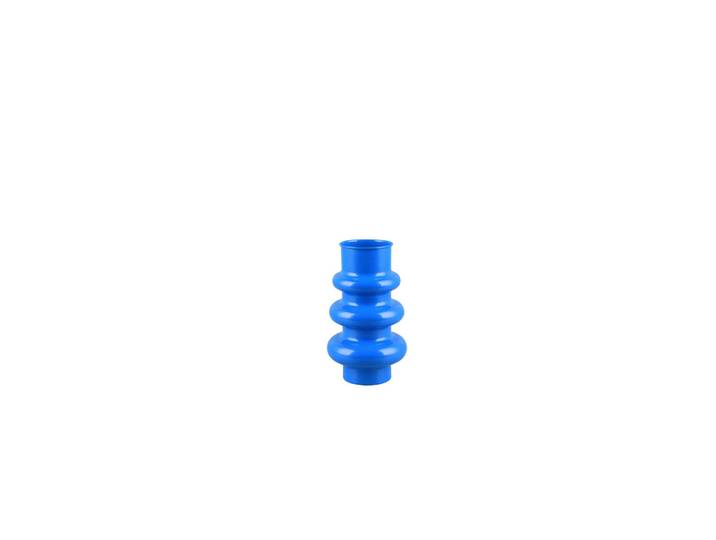 Dekovase, Blau, Metall, 17x30x17 cm, stehend, zum Stellen, Dekoration, Vasen, Metallvasen