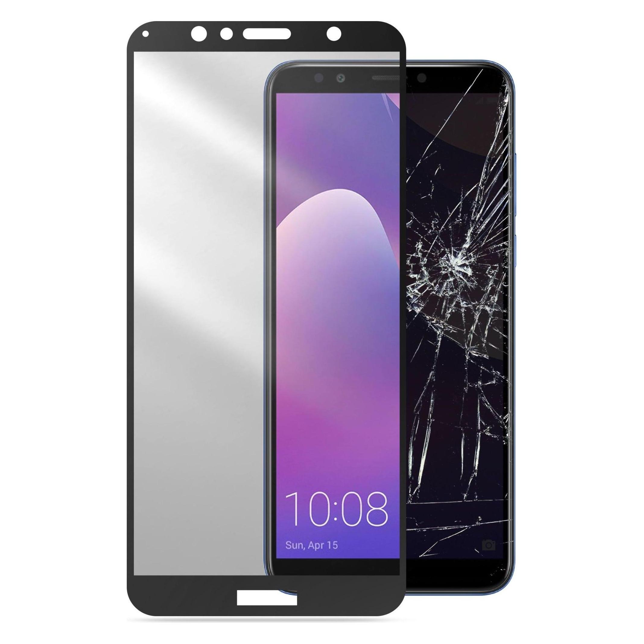 Cellularline Capsule Screen Protector, Huawei Y7 2018, Black (Honor 7c, Huawei Y7 (2018), Huawei Y7 Prime (2018)) (TEMPGCABY718K)