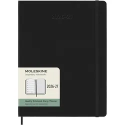 Moleskine, Agenda, 18 Monate Wochen Notizkalender 2026/2027, XL, 1 Wo = 1 Seite, rechts linierte Seite (1 Woche / 1 Seite)