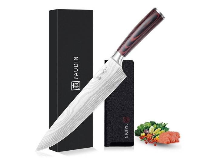 LuxusKollektion Kochmesser Küchenmesser Chefmesser Carbonstahl Pakkaholz Griff Kochmesser 25 cm