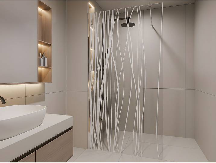 Paroi de douche à l'italienne DANNA sérigraphiée - 140x200cm