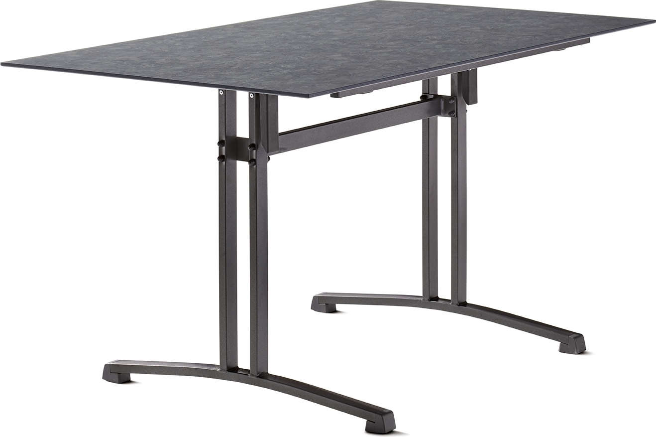 Gartentisch >5375-30< in Schiefer anthrazit, Polytec - 140x73x80cm (BxHxT)