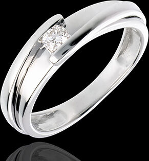 Edenly SolitÃ¤rring Kostbarer Kokon - Anziehungskraft - WeiÃŸgold - Diamant 0.1