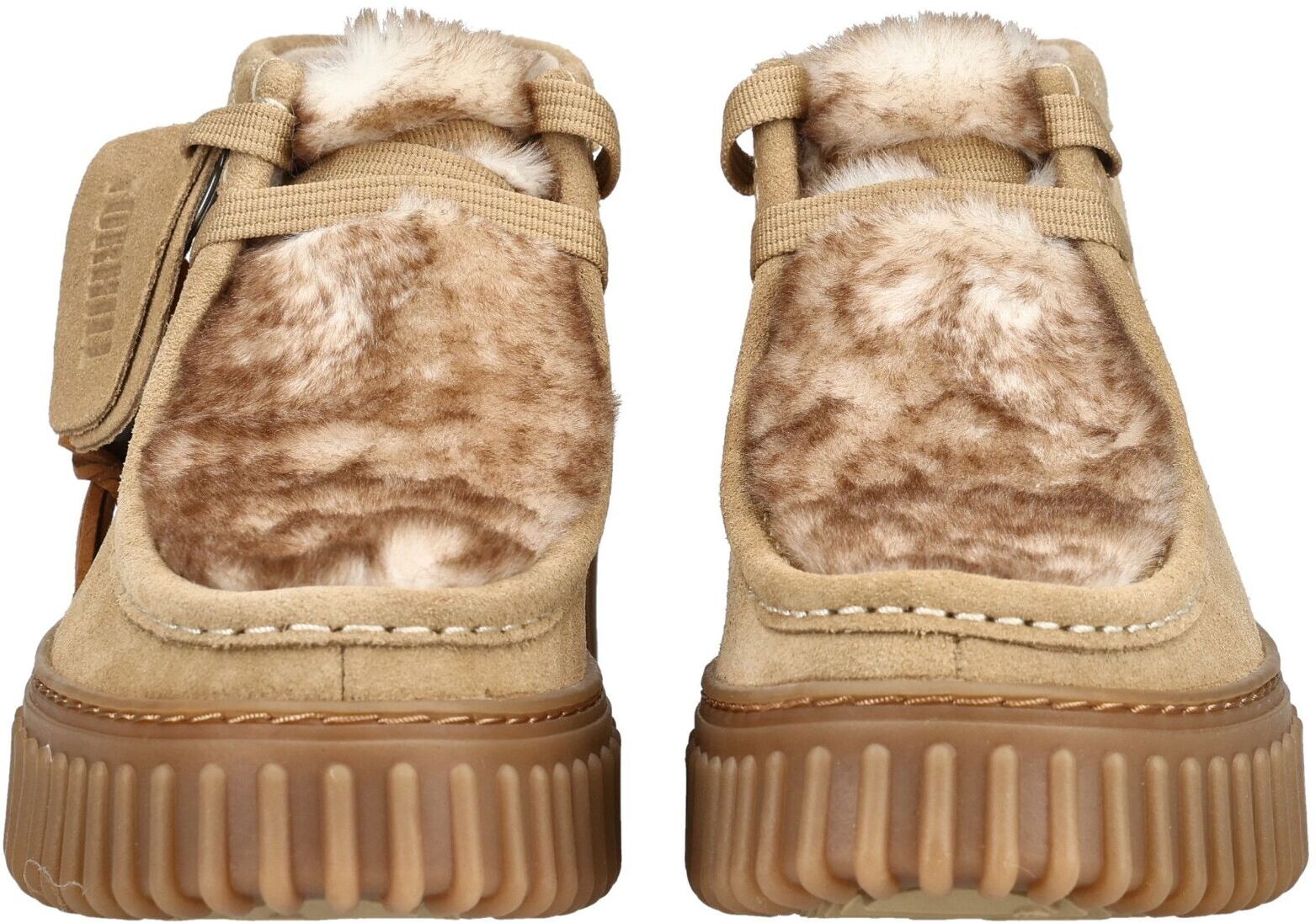 Plateaustiefelette CLARKS "Clarks Stiefelette Veloursleder", Damen, Gr. 39,5, beige (sand), Veloursleder, Schuhe