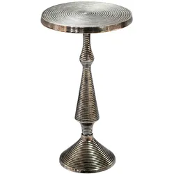 FineBuy, Couchtisch + Beistelltisch, Beistelltisch Alu Silber 30cm Metall Couchtisch Wohnzimmertisch Dekotisch Tisch (30 x 54 cm)