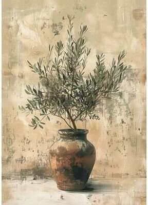 Inspired Living Elegant Olive & Lemon Botanical Canvas Wall Art For Living Room & Bedroom Decor a 15x20cm