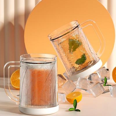 Discount Dollar Deals Home Handle Freezer Beer Mug, Double Layer Frozen Cup, Transparent PET Thickened Beer Mugs Home Handle Freezer Beer Mug, Double Layer Frozen Cup, Transparent PET Thickened Beer Mugs