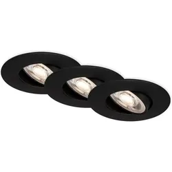 Briloner, Einbauleuchte, LED Einbauleuchten, 3er-Set, IP65, schwarz, 3xLED-Platine/4,9W (Kunststoff)