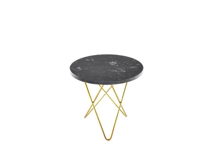 OX Denmarq Mini O Table Couchtisch Marmor marquina, Messinggestell