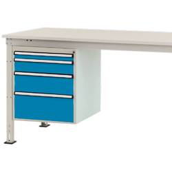 Manuflex ZB4764.5012 Gehäuse-Unterbau Stationär, Nutzhöhe 500 mm mit 4 Schubfächer. Für Tischtiefe 1200 mm