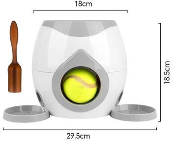 Friendly Fresh Finds Automatic Interactive Dog Toy Tennis Ball Launcher And Feeding Machine For Dog Training And Rewards light gray
