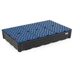 Kleingebindewanne pro-line aus Polyethylen (PE), mit Gitterrost, 120 Liter, 1170x785x180