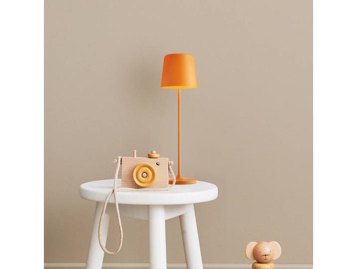 Brilliant LED-Akku-Tischlampe Kaami, dimmbar orange matt, gelb / orange, für Wohn- / Esszimmer, Metall, Modern
