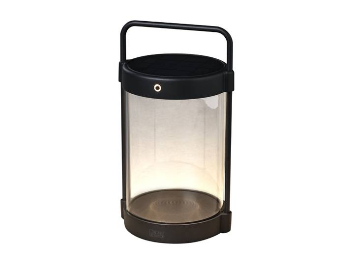 Konstsmide Lanterne solaire à LED Crotone noir Intérieur/Extérieur Aluminium/Verre 2 couleurs de lumière Capteur intégré Autonomie de la batterie jusqu'à 20h 7822-750