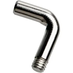 10 L-Haken mit M4 Gewinde, 17 x 14 mm, Stahl, silber