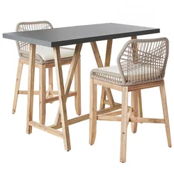 BISTRO-SET 2-Sitzer Heller Holzfarbton Talamone