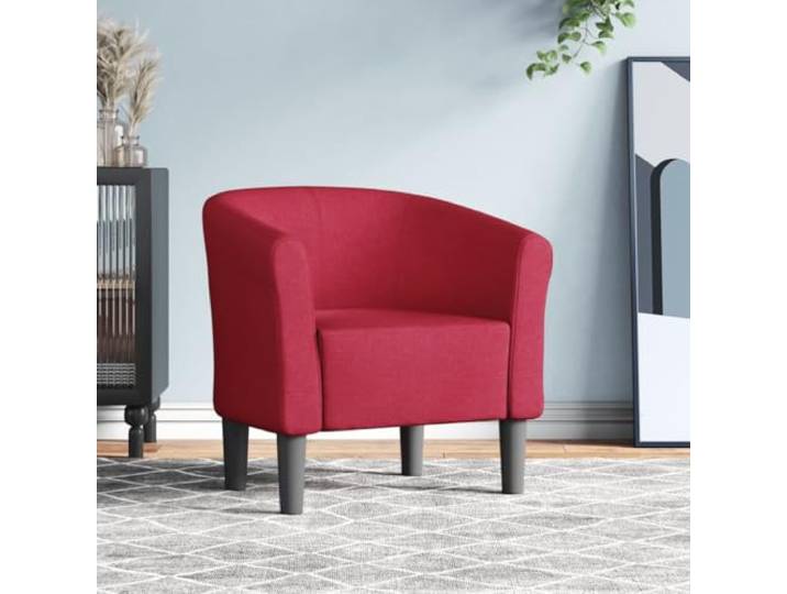 Cabrio-Sessel, Bordeauxrot, Stoff, für Wohnzimmer, Schlafzimmer und Büro Atmungsaktiver Stoff, Rahmen aus Sperrholz und Kiefer, großzügige Polsterung, Kapazität 110 kg, modernes Design