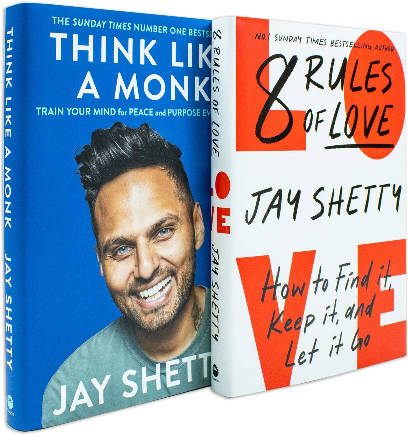 Thorsons Jay Shetty Collection 2 Books Set (8 Rules of Love [Hardcover], Think Like a Monk [Paperback])