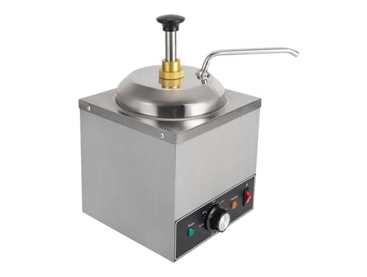 MELAQULY Edelstahl Saucenspender, 650W 2L Schokoladenspender mit Pumpe, Elektrisch Saucenwärmer einstellbare Temperatur 30-110℃ für Buffet Restaurant Catering