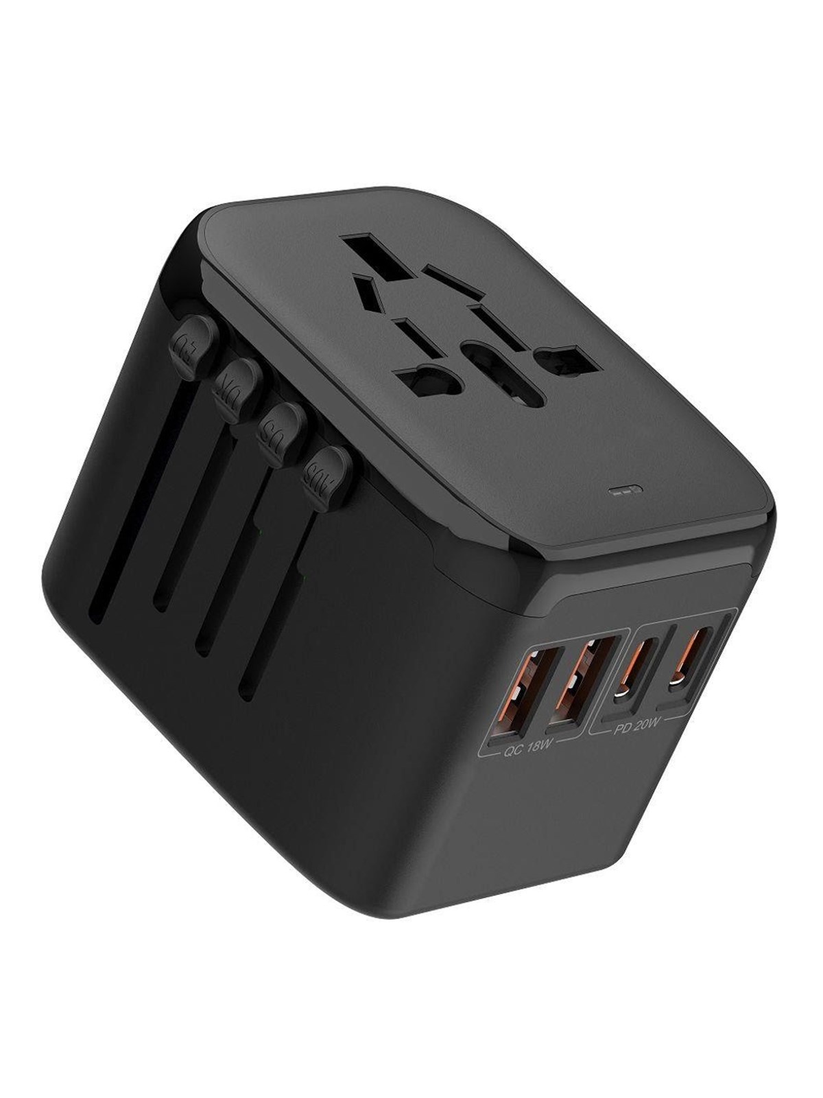 SiGN Universal Travel Adapter with USB ports - 20W - Black