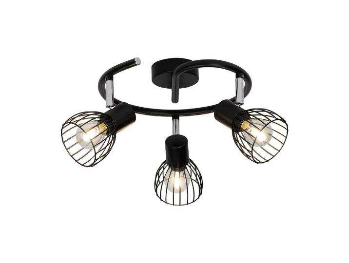 Deckenstrahler Blacky II Ø 30cm Schwarz Stahl, lackiert E14