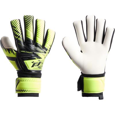 Torwarthandschuhe PRO TOUCH "TW-HANDSCHUH FORCE 4000 FS", Damen, Gr. 9, grün (gelb, schwarz, weiß), Kunstfaser, Handschuhe, für Fußball, mit integriertem Fingerschutz