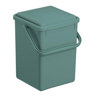 PROREGAL Robuster Abfalleimer mit geruchsdichtem Deckel | 9 Liter, HxBxT 27x23x22,5cm | Kunststoff | Grün