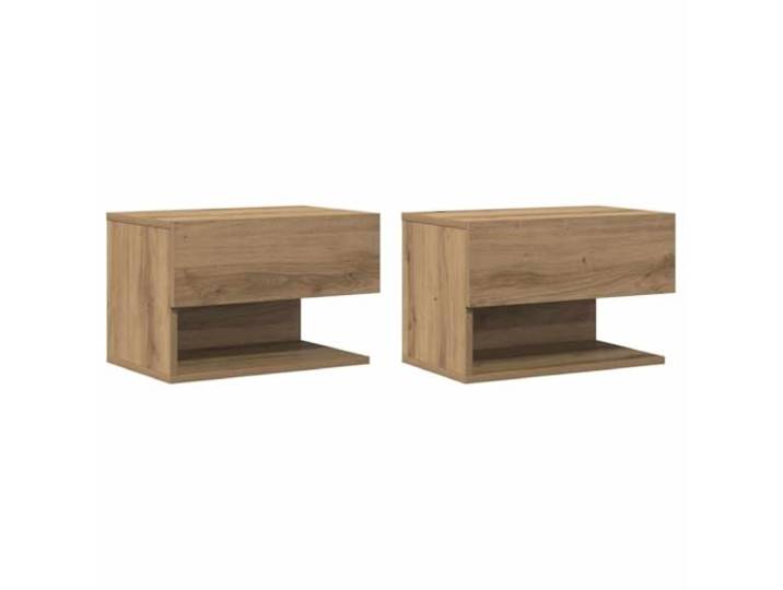 GHVBNMF Wand-Nachttische 2 STK. Artisan-Eiche Holzwerkstoff 46x29,5x30cm Wandmontierte Nachtkonsolen fürs Schlafzimmer schaffen Bodenfreiheit und bieten praktische Ablagefläche für Ihre Bücher.