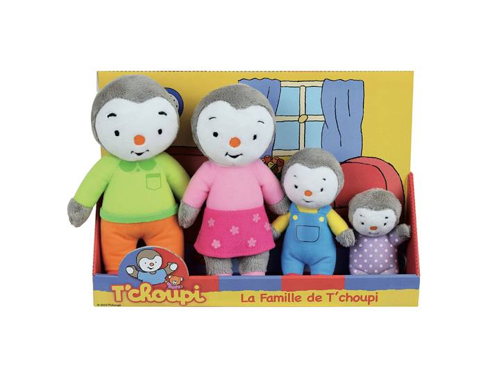 T'CHOUPI COFFRET FAMILLE 4 PELUCHES 19CM