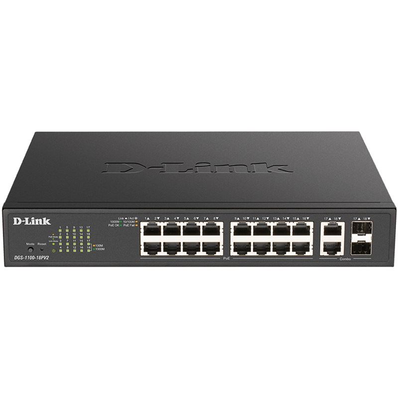 D-Link DGS-1100-18PV2 18-Port PoE+ Gigabit Smart Ma
