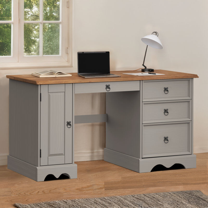 Brambly Cottage Computer Desk Brown 74cm H X 145cm W X 48cm D