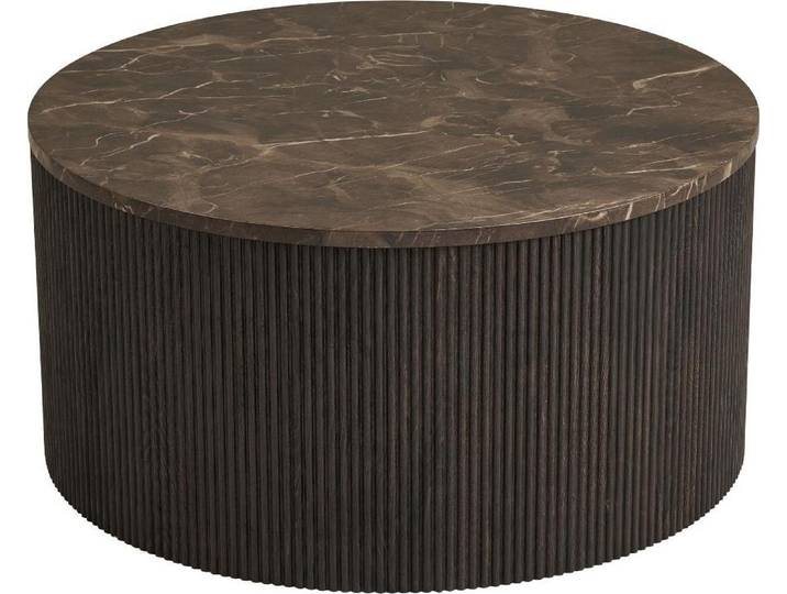 Ida table basse Ø80 cmReproduction marbre brun.