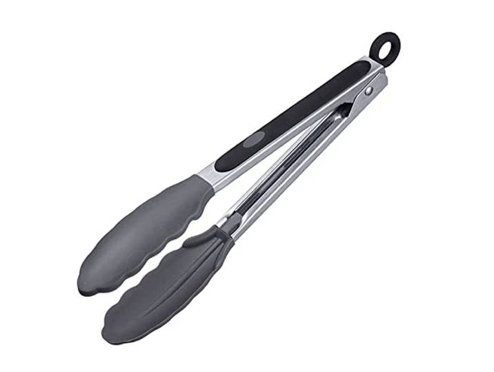 Westmark Servierzange, Mit Silikonlaffen und gummierten Griffen, Länge: 21 cm, Rostfreier Edelstahl/Kunststoff/Silikon, Classic Silicone Mini, Silber/Schwarz, 16162270