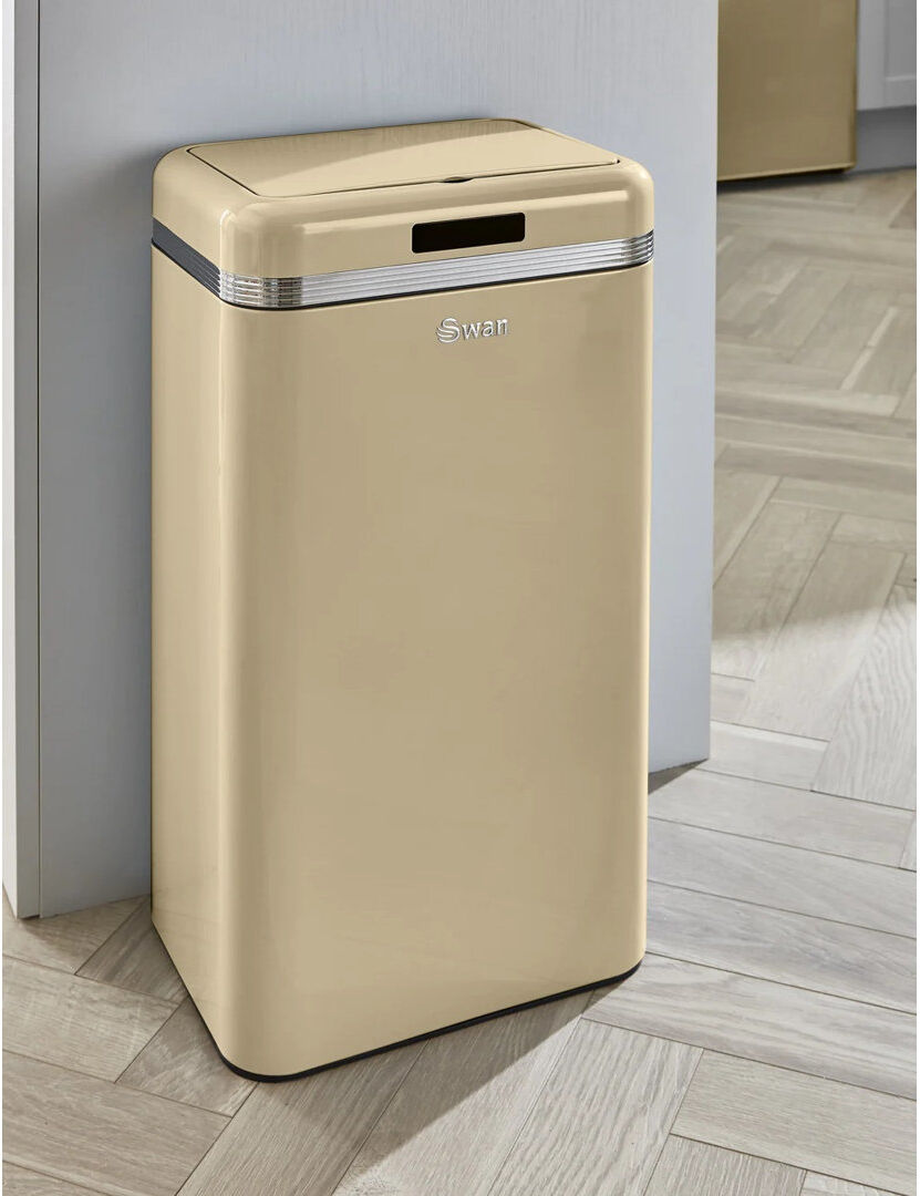 Swan Retro Motion Sensor Kitchen Rubbish Bin - 11.89 L Cream 45L