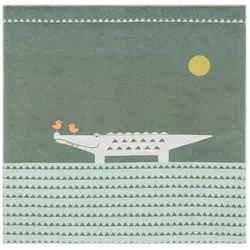 David Fussenegger Krabbeldecke gefüttert Juwel 'Krokodil' 120 x 120 cm Tannengrün
