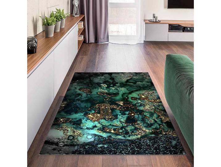 Tapis en vinyle Île déserte dorée 100 x 150cm Noir