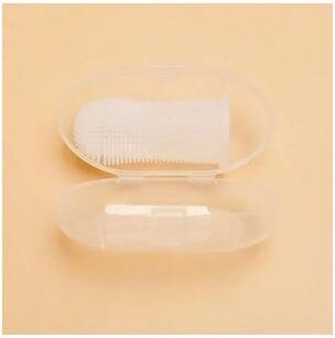 Inspired Living Gentle Silicone Pet Finger Toothbrush For Dogs & Cats white