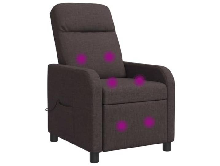 Relaxsessel Dunkelbraun Stoff 100% Polyester Verstellbar 115-160 Grad 100% Polyester, schmutzabweisend, Metall- und Holzrahmen, moderne Optik, vielseitig nutzbar