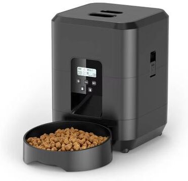Inspired Finds Smart Automatic Pet Feeder Timed Cat & Dog Food Dispenser black Button Feeder