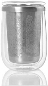 AdHoc Tea Glass with Tea Infuser Fusion Glass 13.5oz