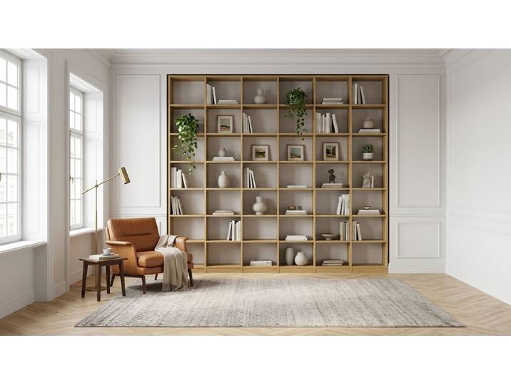 Große Bibliothek Eiche Natur geölt