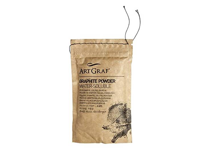 Art Graf In water oplosbaar grafietpoeder, zak van 100 g, grijs