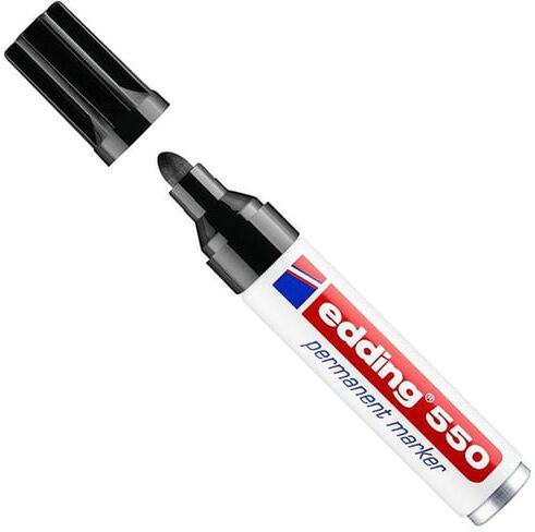 EDDING Marcador permanente    550   Ponta redonda 3-4mm   Preto