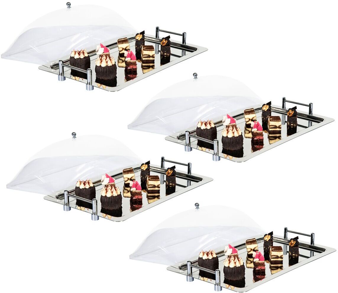 GGM Gastro (4 stuks) GN-dienblad - RVS - GN 1/1 - met cloche