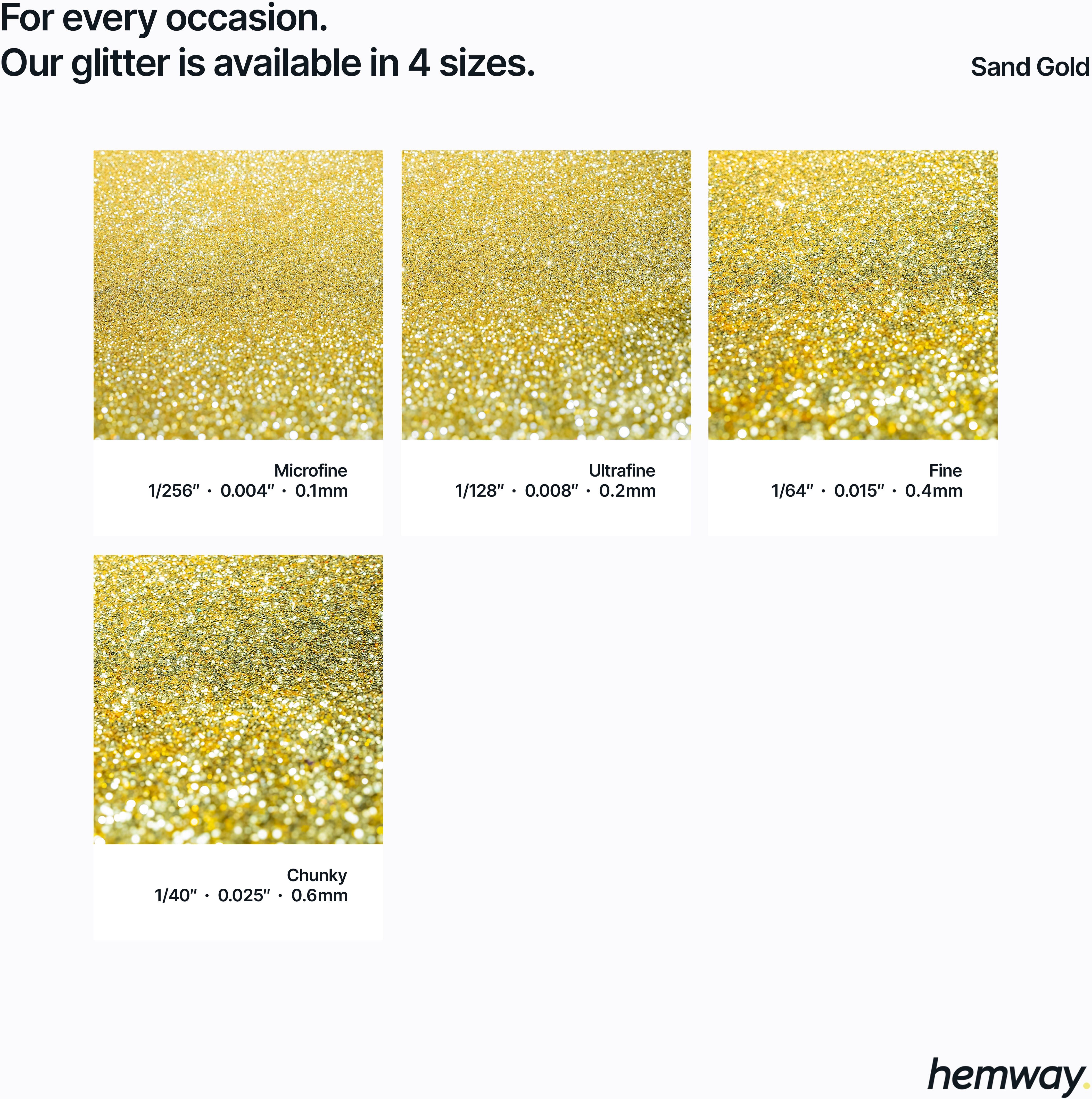 Hemway Glitter For Tile Grout 100g / 3.5oz   Sand Gold   Waterproof   Fade Resistant - Sand Gold - Fine 100g