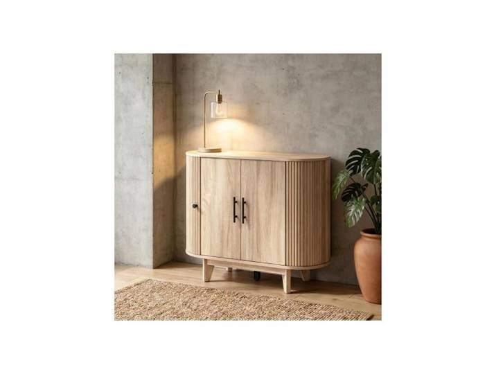 Buffet bas - WESTYLE - 90x40x76 cm - Étagère réglable - Finition effet bois - MDF
