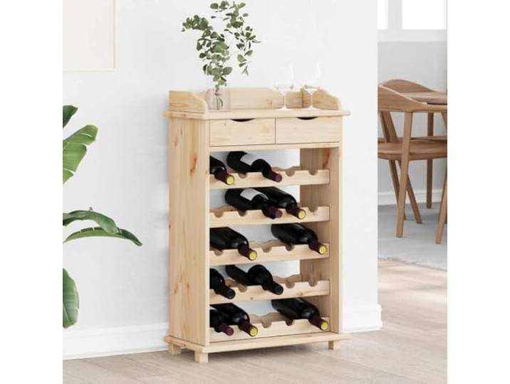 TUERYAFEK Weinregal Natur 58 x 28 x 90 cm Massives Kiefernholz Massives Kiefernholz, natürliche Farbe, rechteckige Form, Innenbereich, einfache Montage