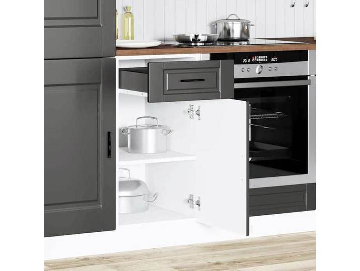 STAR - Armoire de cuisine multi-rangements  Porto  - Meuble bas cuisine - noir - bois d'ingénierie LL698