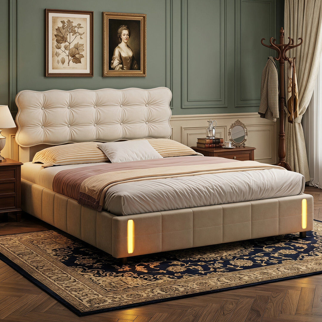 Metro Ottoman Bed Beige 135*190cm