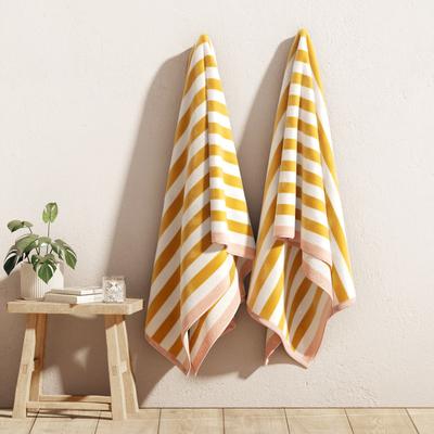 Linery & Co. Oversized Cotton Stripe Beach Towel